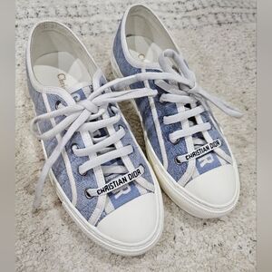 DIOR Denim Cannage Low Top Sneakers